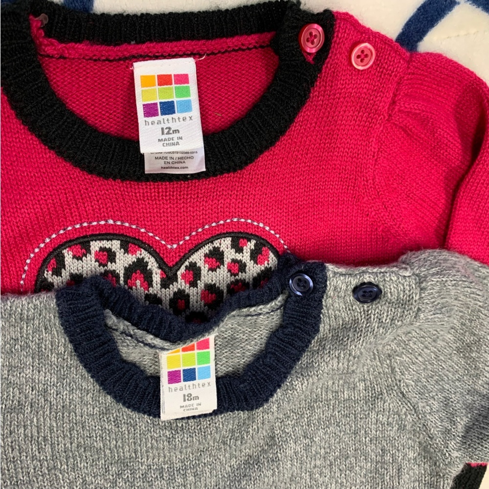 Healthtex EUC Longsleeve Knit Sweater Dress Bundle Size 12/18M - Picture 2 of 10